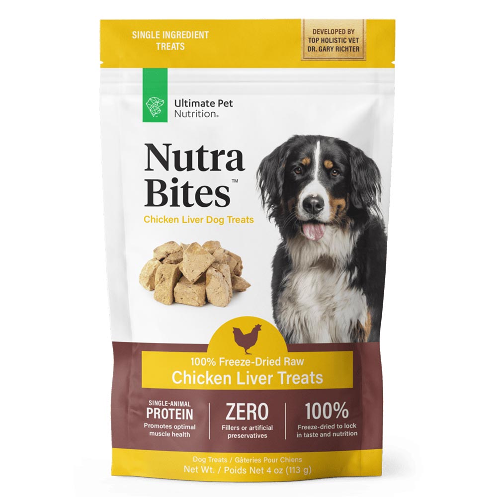 Ultimate Pet Nutrition Freeze Dried Raw Single Ingredient Chicken Liver Dog Treats 4 oz