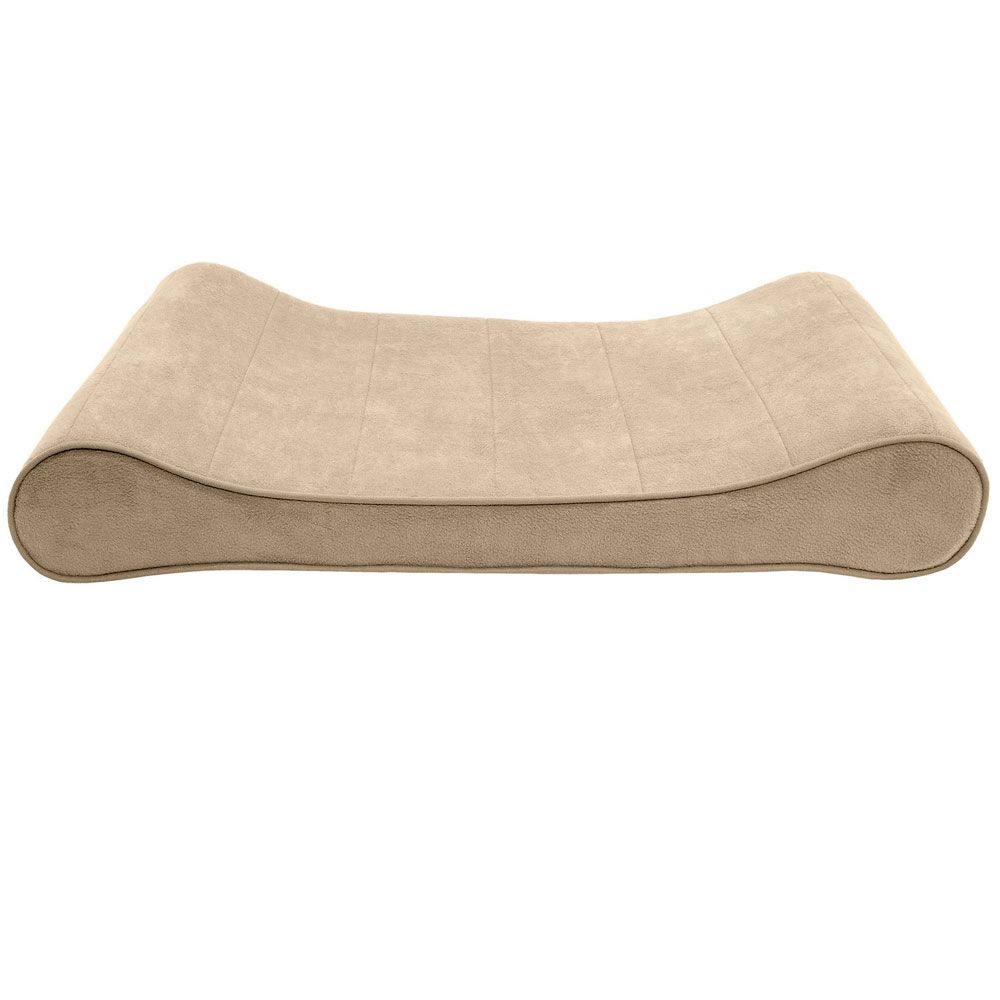 Furhaven Microvelvet Luxe Lounger Memory Top Pet Bed - Clay (Large)