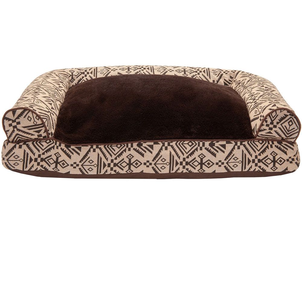 FurHaven Southwest Kilim Cooling Gel Top Sofa Pet Bed - Desert Brown (Jumbo Plus)