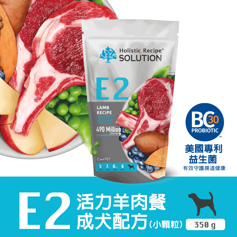 【耐吉斯】E系列-E2 無穀活力羊肉餐(成犬)(小顆粒) 輕量包 350克(狗飼料)