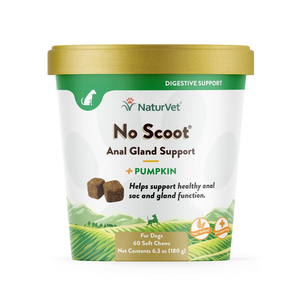 NaturVet No Scoot Anal Gland Support Soft Chew Supplements for Dogs (60 Count)