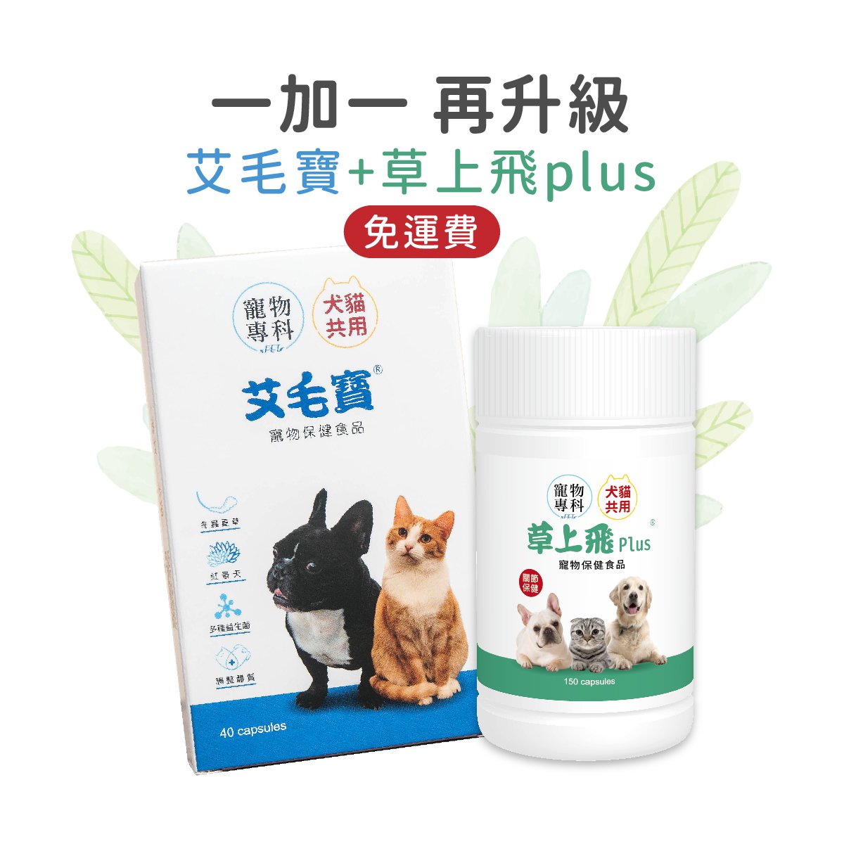 艾毛寶＋草上飛plus優惠組