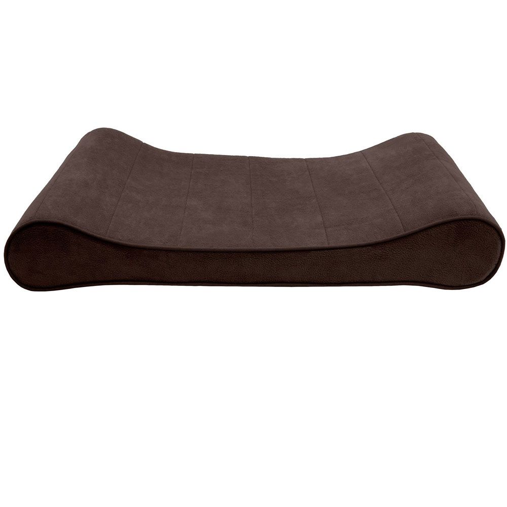 Furhaven Microvelvet Luxe Lounger Memory Top Pet Bed - Espresso (Jumbo)
