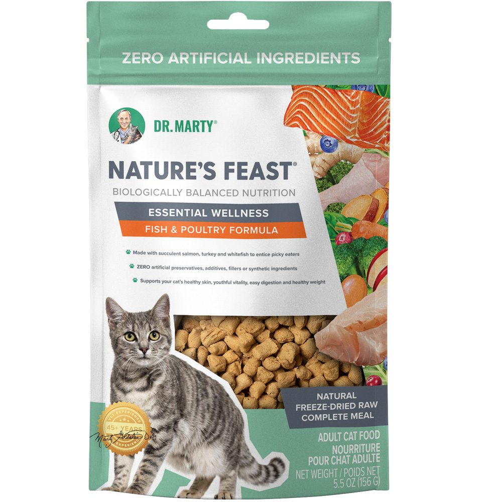 Dr. Marty Nature's Feast Essential Wellness Fish & Poutry Adult Cat Food, 5.5-oz