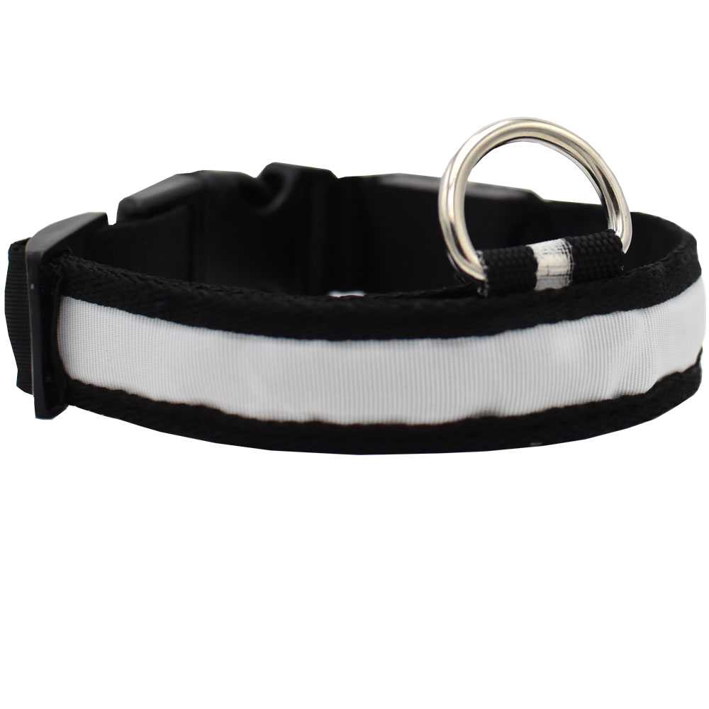 LED Safety Electric Glow Collar - White (Small)